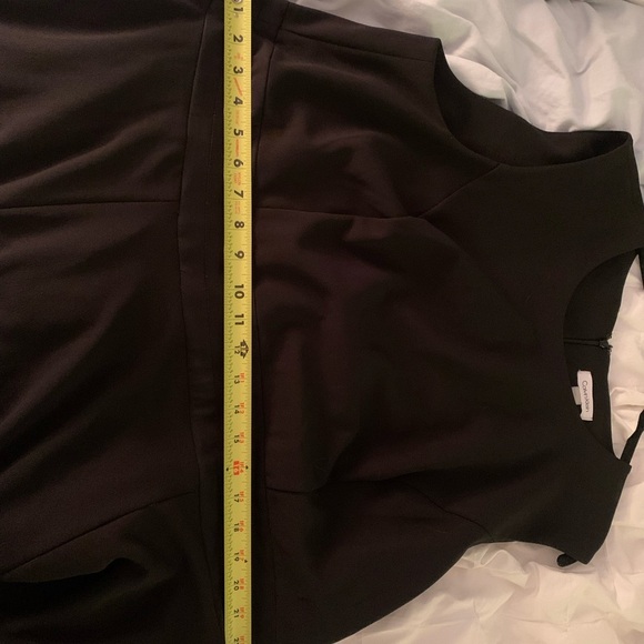 Calvin Klein Fit & Flare Black Sleeveless Dress with Mesh Hem 20W - Picture 10 of 13